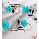 Wallpapers mural ornaments with turquoise roses and diamonds Wallpapers mural ornaments with turquoise roses and diamonds