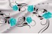 Wallpapers mural ornaments with turquoise roses and diamonds