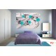 Wallpapers mural ornaments with turquoise roses and diamonds Wallpapers mural ornaments with turquoise roses and diamonds