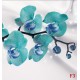 Photo mural branch orchid turquoise and silk