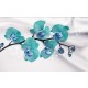 Photo mural branch orchid turquoise and silk