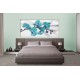 Photo mural branch orchid turquoise and silk