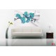 Photo mural branch orchid turquoise and silk