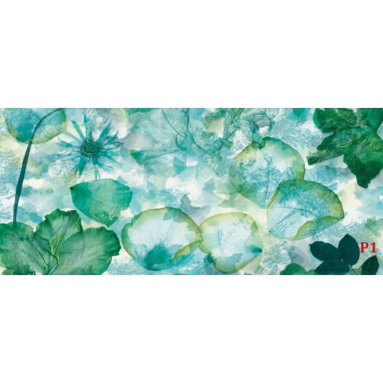 Photo mural delicate romance classic floral turquoise