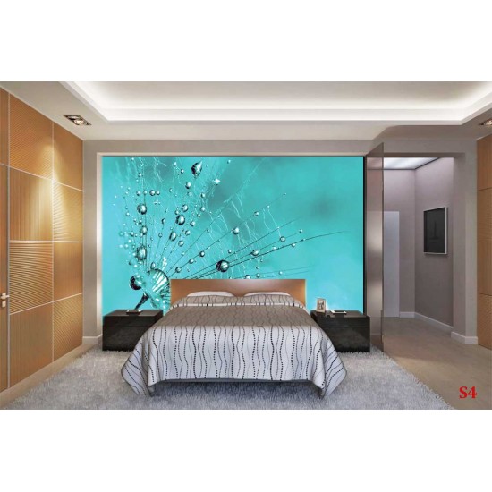 Wall murals simple dandelion in turquoise in 2 colors Wall murals simple dandelion in turquoise in 2 colors