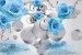 Photo Wall murals composition with blue roses and 3D elements