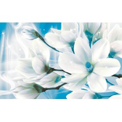 Photo Wall murals abstract composition with magnolia macro blue