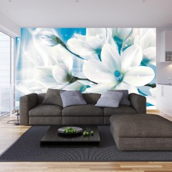 Photo Wall murals abstract composition with magnolia macro blue