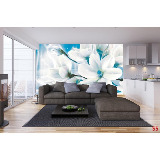 Photo Wall murals abstract composition with magnolia macro blue Photo Wall murals abstract composition with magnolia macro blue