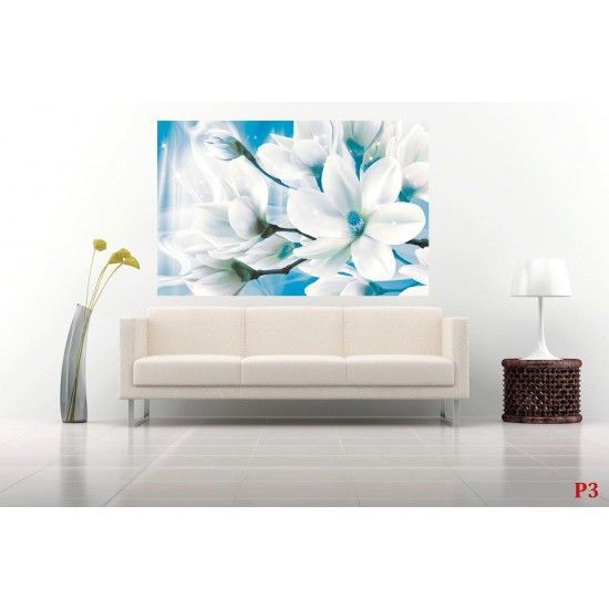 Photo Wall murals abstract composition with magnolia macro blue Photo Wall murals abstract composition with magnolia macro blue