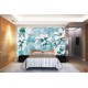 Photo Wall murals 3D porcelain flowers on a turquoise base Photo Wall murals 3D porcelain flowers on a turquoise base