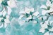 Photo Wall murals 3D porcelain flowers on a turquoise base