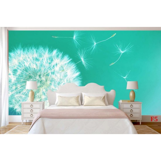Wall mural white dandelion with colorful multi color background Wall mural white dandelion with colorful multi color background