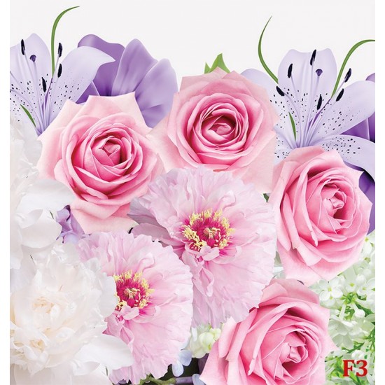 Wall murals bouquet of colorful flowers and pink roses