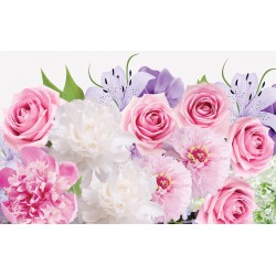 Wall murals bouquet of colorful flowers and pink roses