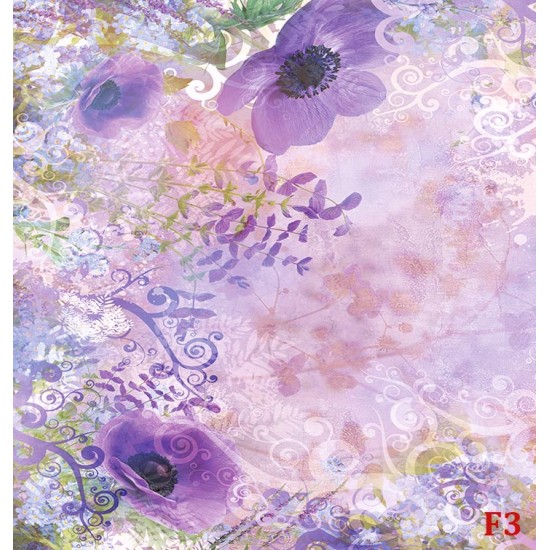 Wall photo mural designer mix flowers and ornaments in 2 variants