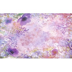 Wall photo mural designer mix flowers and ornaments in 2 variants