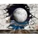 Photo mural broken wall overlooking a planet Photo mural broken wall overlooking a planet