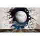 Photo mural broken wall overlooking a planet Photo mural broken wall overlooking a planet