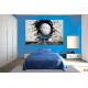 Photo mural broken wall overlooking a planet Photo mural broken wall overlooking a planet