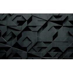 Photo mural 3D geometric wall in black and gray Photo mural 3D geometric wall in black and gray