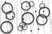 Photo mural design wall circles in black and white