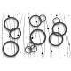Photo mural design wall circles in black and white