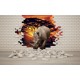 Wall mural 3D effect brick wall and rhino Wall mural 3D effect brick wall and rhino