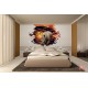 Wall mural 3D effect brick wall and rhino Wall mural 3D effect brick wall and rhino