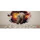 Wall mural 3D effect brick wall and rhino Wall mural 3D effect brick wall and rhino