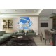 Wall mural 3D effect brick wall and white horse Wall mural 3D effect brick wall and white horse