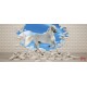 Wall mural 3D effect brick wall and white horse Wall mural 3D effect brick wall and white horse