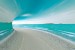 Wall mural 3D tunnel with sea view and shore