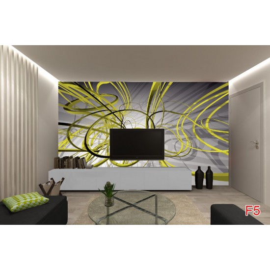 Wallpapers mural modern spirals in green and grey Wallpapers mural modern spirals in green and grey