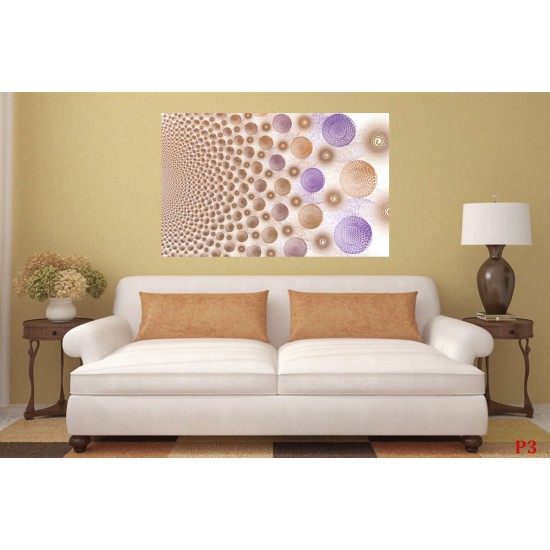 Wall mural purple and golden spheres design Wall mural purple and golden spheres design