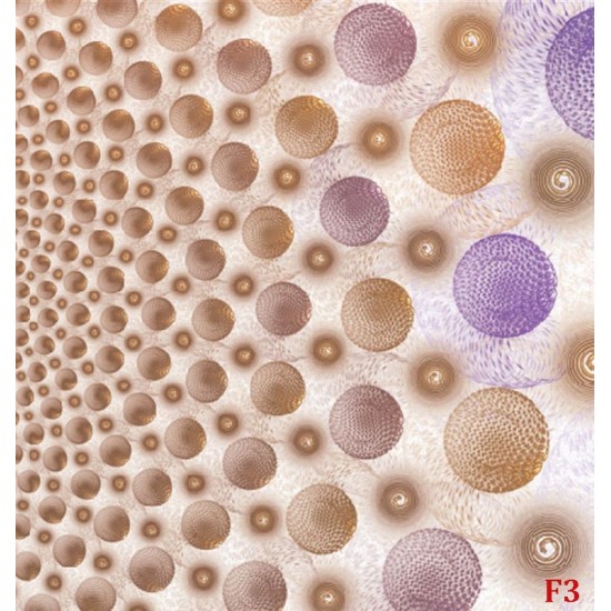 Wall mural purple and golden spheres design Wall mural purple and golden spheres design