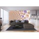 Wall mural purple and golden spheres design Wall mural purple and golden spheres design