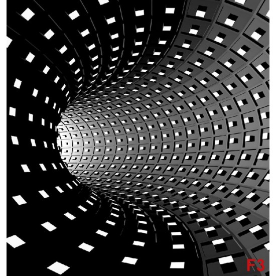 Wall mural 3D spiral tunnel in black