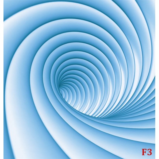 Wall mural 3D effect spiral in 2 colors green and blue