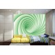 Wall mural 3D effect spiral in 2 colors green and blue