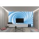 Wall mural 3D effect spiral in 2 colors green and blue