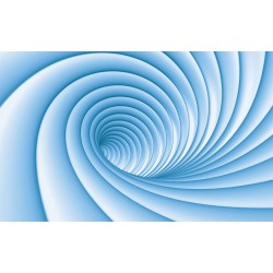 Wall mural 3D effect spiral in 2 colors green and blue