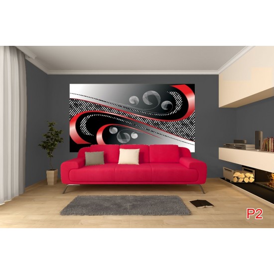 Wallpapers mural spirals in red and black