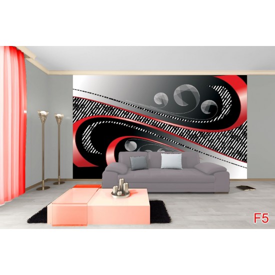 Wallpapers mural spirals in red and black