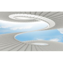 Wall mural effective stairs and sky Wall mural effective stairs and sky