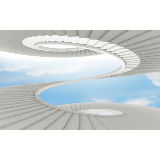 Wall mural effective stairs and sky Wall mural effective stairs and sky