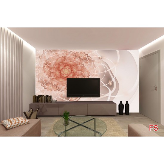 Wall mural abstract flower in colorful beige