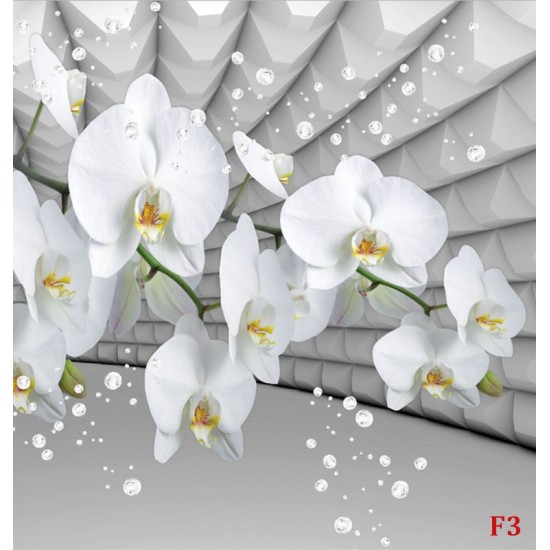 Wallpapers white orchid grey tunnel with bubbles