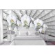 Wallpapers white orchid grey tunnel with bubbles