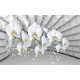 Wallpapers white orchid grey tunnel with bubbles
